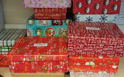 Donations of Gift boxes to Rose Court